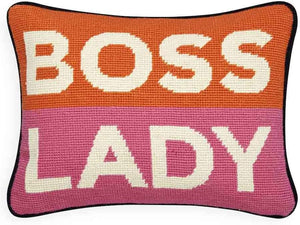 Needlepoint Throw Pillow – Boss Lady