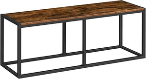 Industrial Dining Bench 47.2 Inch — Engineered Wood & Metal Frame