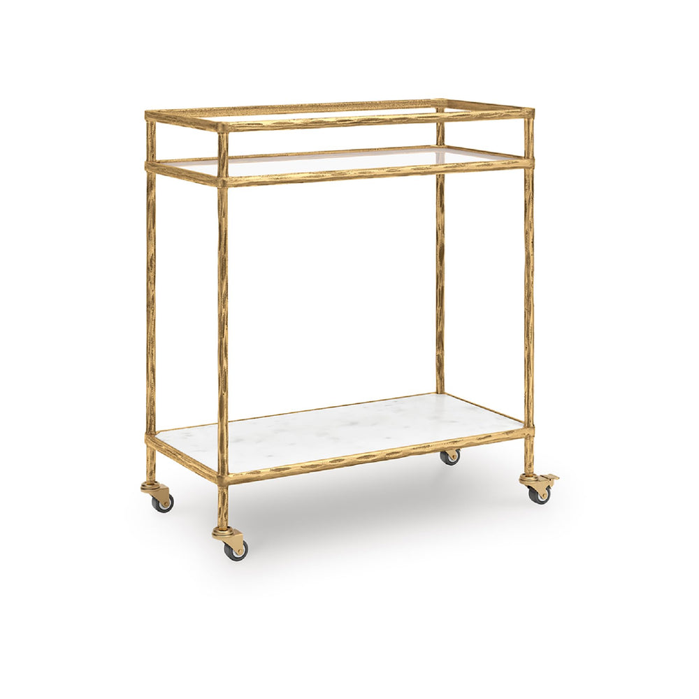 2-Tier Bar Cart with Rolling Casters