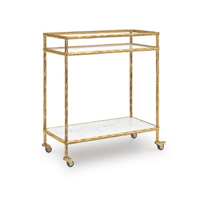 2-Tier Bar Cart with Rolling Casters