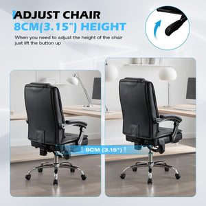Heated Massage Reclining Office Chair with Footrest