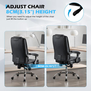 Heated Massage Reclining Office Chair with Footrest