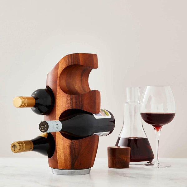Acacia Wood Countertop Wine Rack 4 Bottle