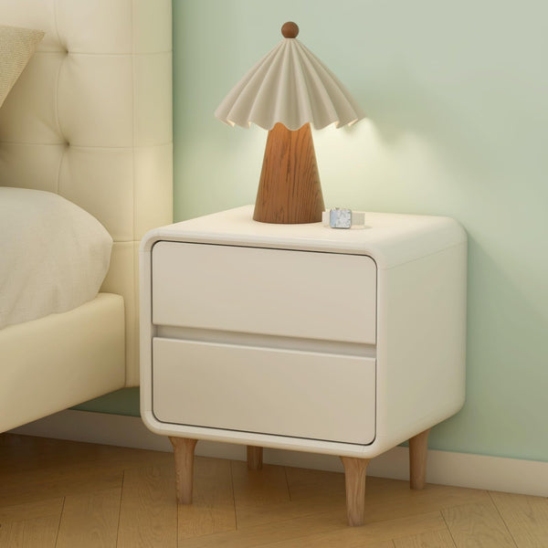 Solid Wood Nightstand with Drawers