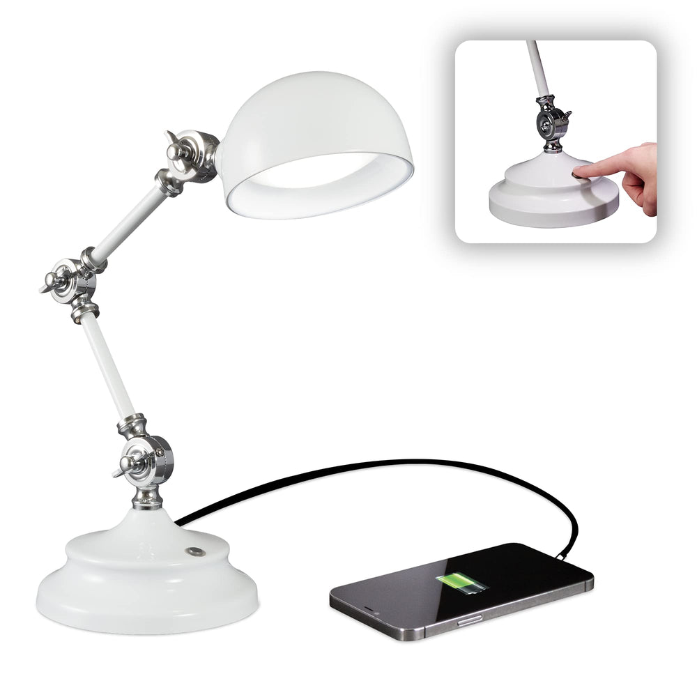 Adjustable LED Desk Lamp with USB Charging Port