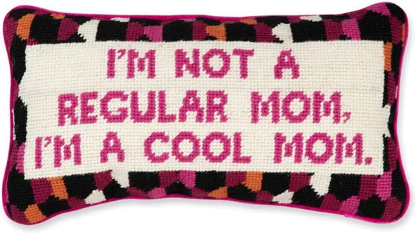 Needlepoint Throw Pillow – Wool Embroidered Accent Pillow
