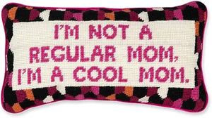 Needlepoint Throw Pillow – Wool Embroidered Accent Pillow