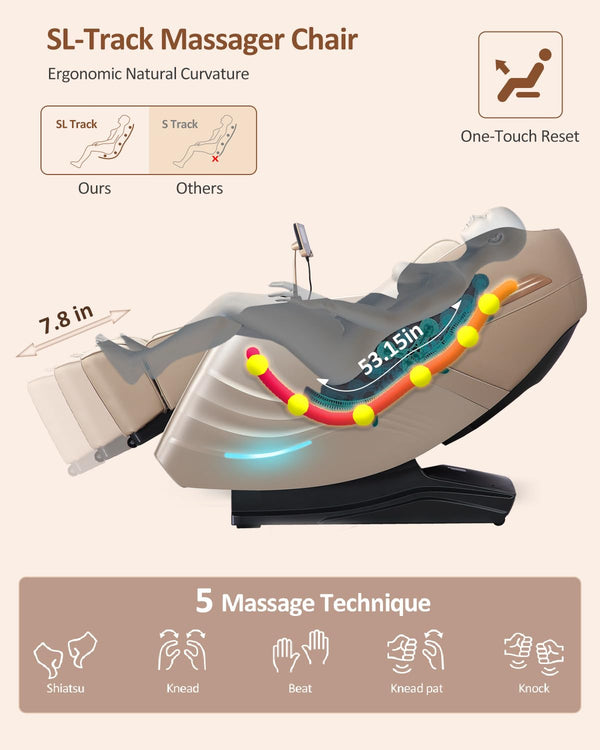 Full Body Massage Chair with Zero Gravity SL-Track