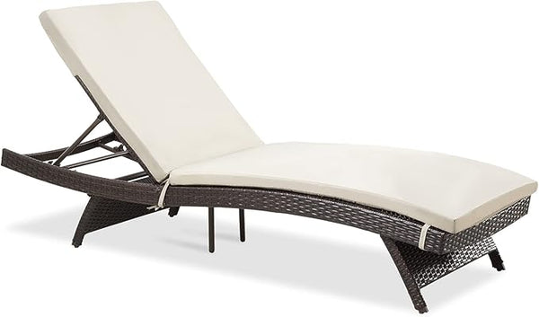 Outdoor Patio Chaise Lounge Set with Adjustable Backrest & Cushions