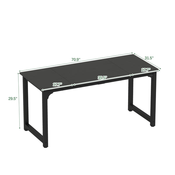 63-Inch Large Office Computer Desk with Steel Frame