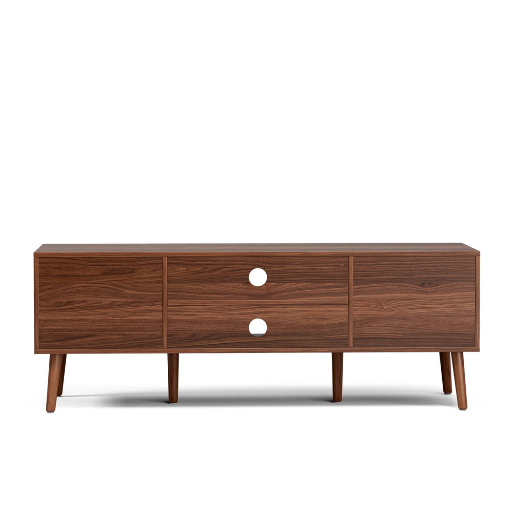 Mid-Century Modern TV Stand with Cabinet Storage