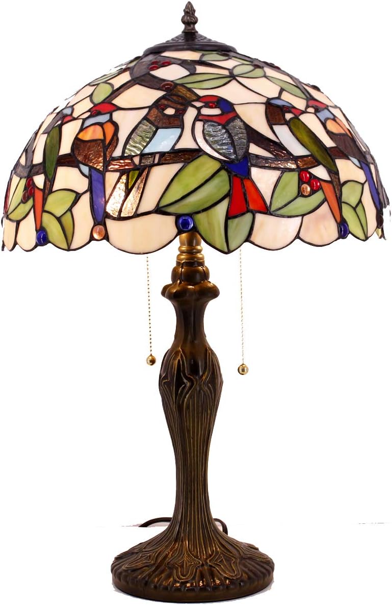 Tiffany Stained Glass Table Lamp – Double Birds
