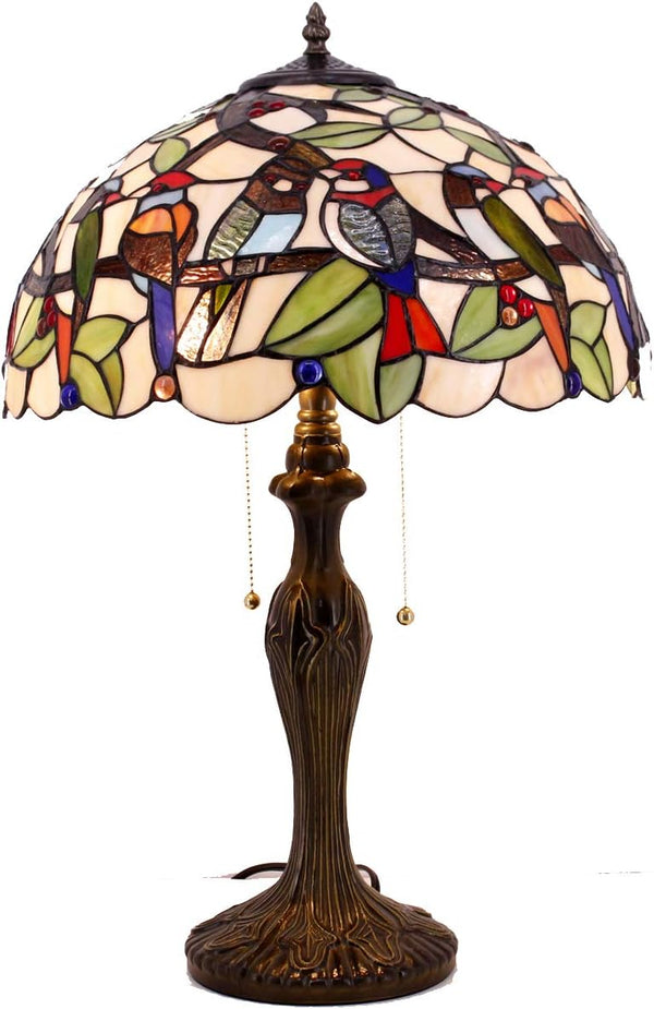 Tiffany Stained Glass Table Lamp – Double Birds