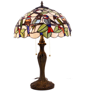Tiffany Stained Glass Table Lamp – Double Birds