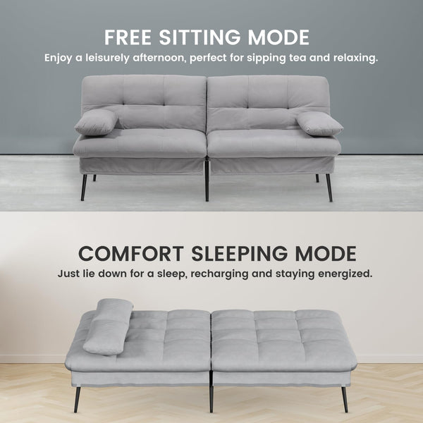 Convertible Futon Sofa Bed with Adjustable Backrest