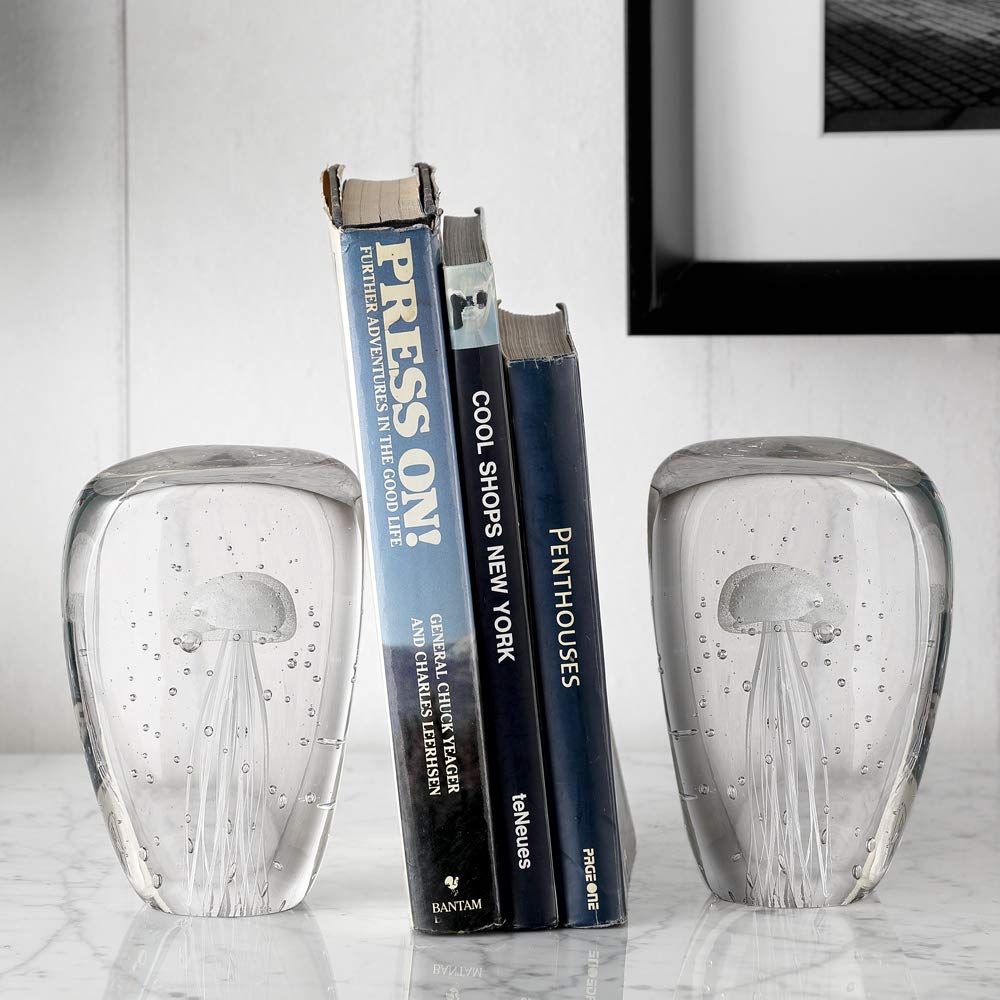 Jellyfish Wedge Bookends Glow in the Dark