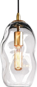Clear Glass Globe Pendant Lights with Brass Hardware