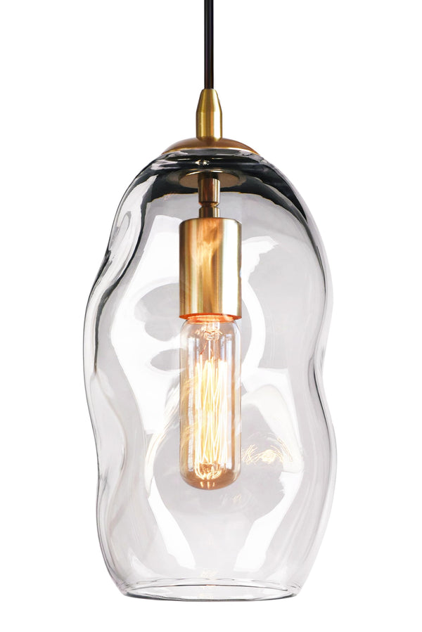 Hand Blown Art Glass Pendant Light – Modern Kitchen Island & Dining Room Fixture