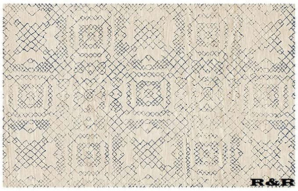 Handmade Wool Area Rug 9x12 – Natural Tufted, Cotton Backed