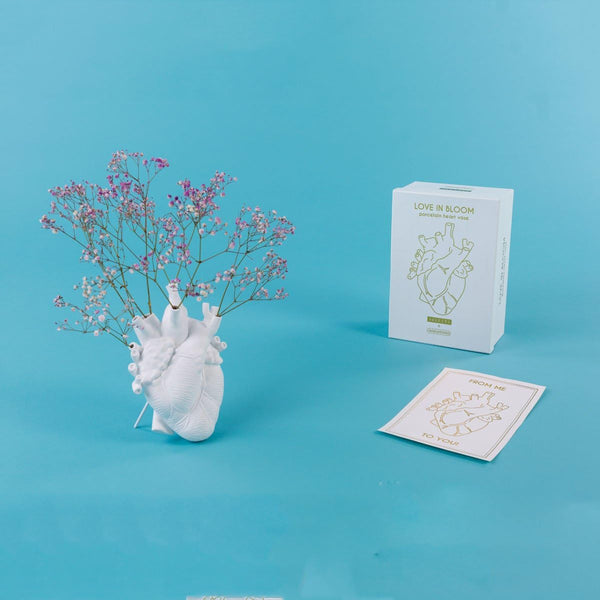 Heart-Shaped Porcelain Wall Vase