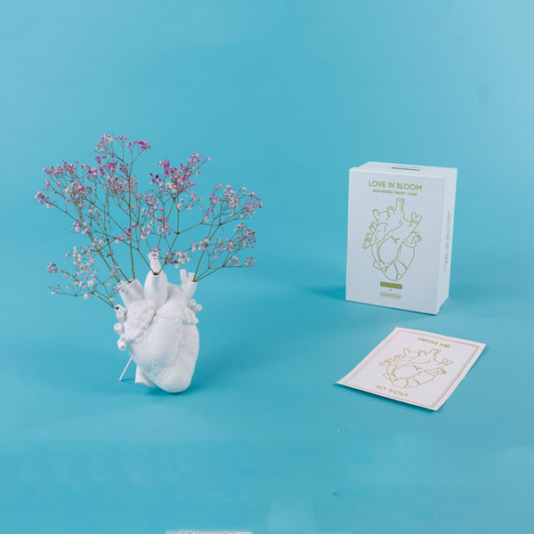 Heart-Shaped Porcelain Wall Vase