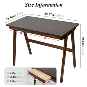 Mid-Century Modern Computer Desk with Drawers