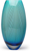 Hand Blown Art Glass Vase – Feather Pattern