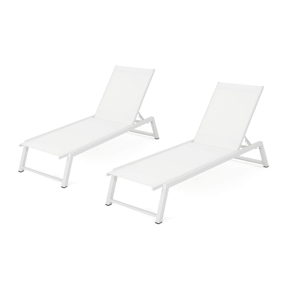 Outdoor Mesh Chaise Lounges Set of 2