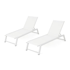 Outdoor Mesh Chaise Lounges Set of 2