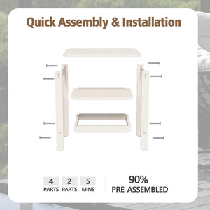2-Tier Outdoor HDPE Side Table with Storage