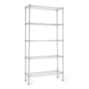 5-Shelf Adjustable Heavy Duty Steel Wire Storage Rack