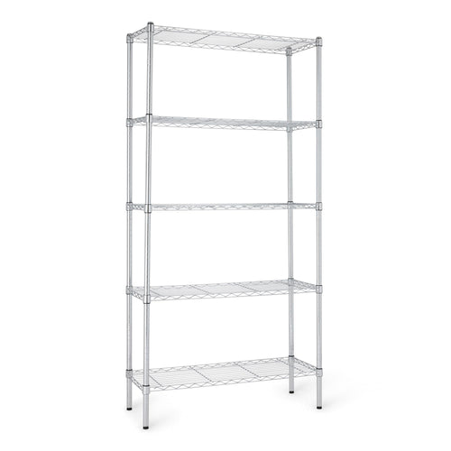 5-Shelf Adjustable Heavy Duty Steel Wire Storage Rack