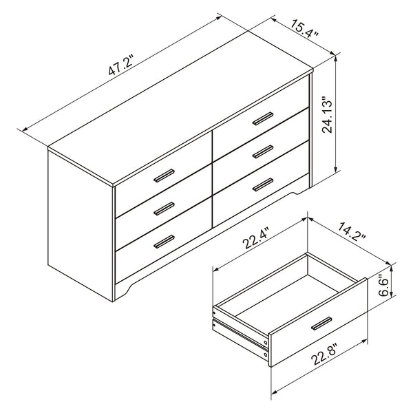 Wooden Chest of Drawers with 5/6 Drawers