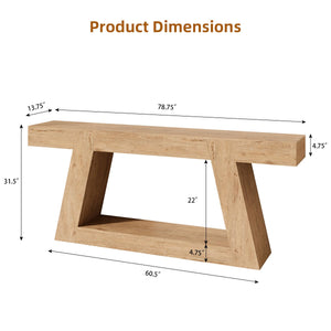 78" 2-Tier Console Table with Shelf