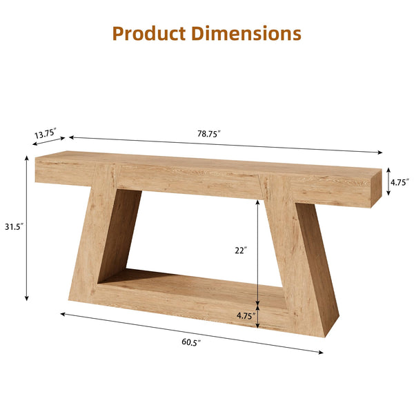 78" 2-Tier Console Table with Shelf