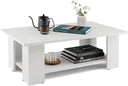 2-Tier Rectangular Coffee Table with Open Shelf