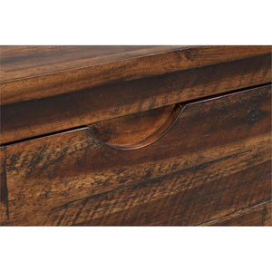 Acacia Wood Storage Trunk with Hinged Lid
