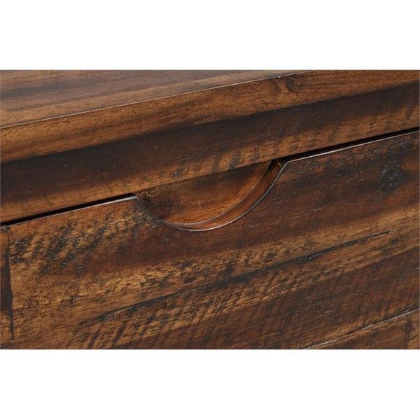 Acacia Wood Storage Trunk with Hinged Lid