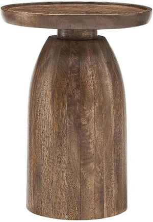 Round Solid Mango Wood Side Table