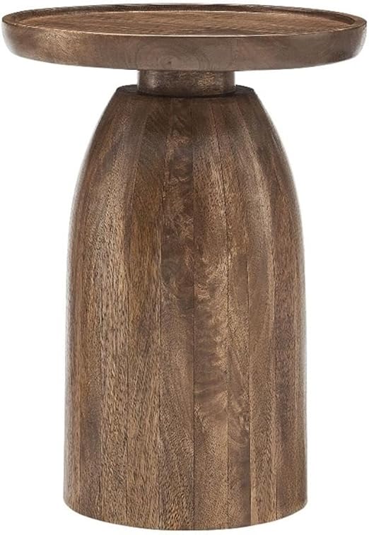 Round Solid Mango Wood Side Table