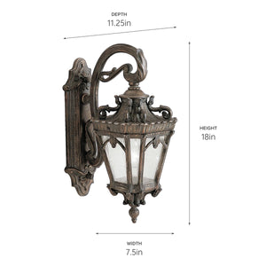 Outdoor Wall Light Fixture — Victorian Style, 1-Light, Cast Aluminum