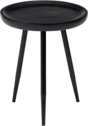 Round Wood Side Table with Metal Legs