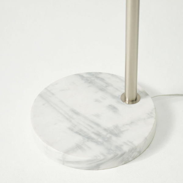 Arc Floor Lamp with Marble Base & Drum Shade