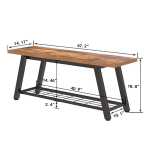 Industrial Storage Bench with Shoe Rack