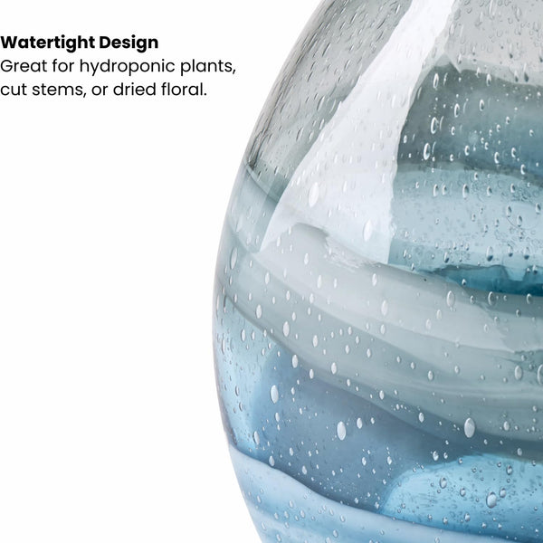Blue Glass Vase – Handmade Coastal Home Decor