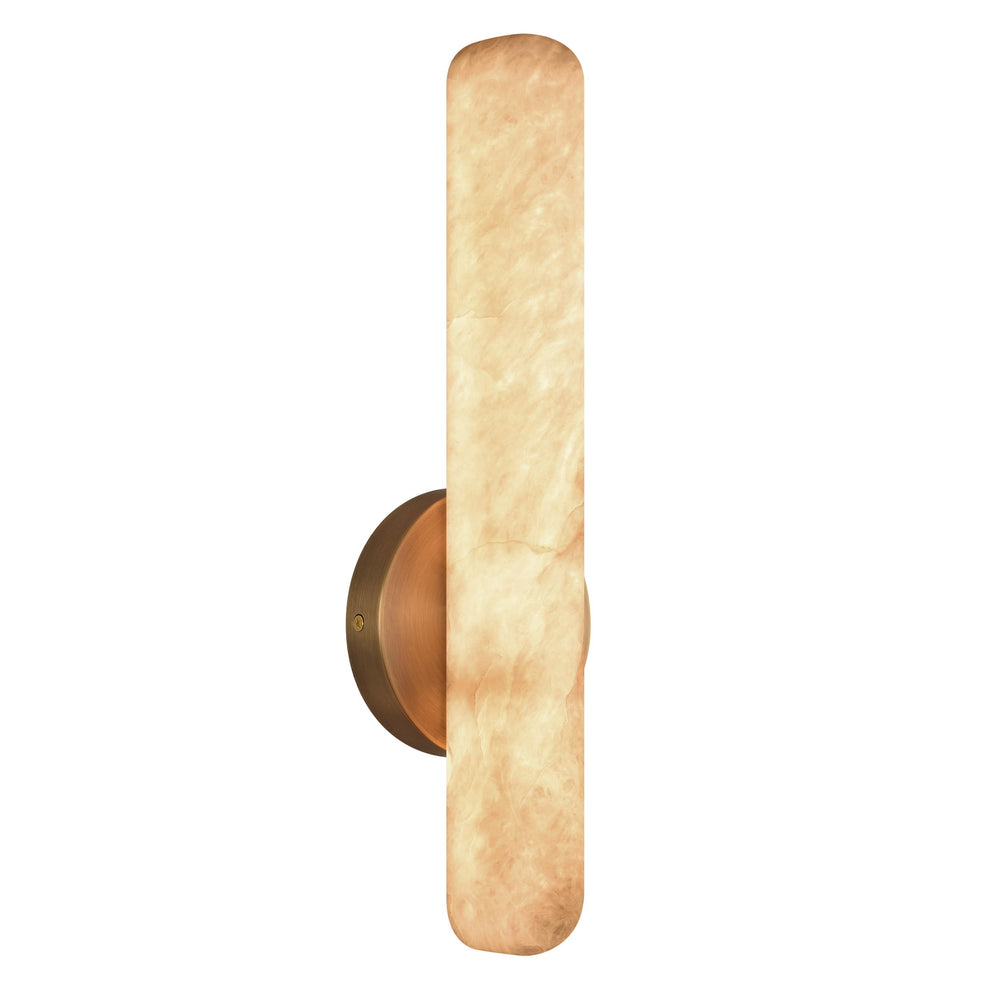 Alabaster Wall Sconce with Solid Brass Frame