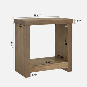 Narrow End Table with Storage Shelf