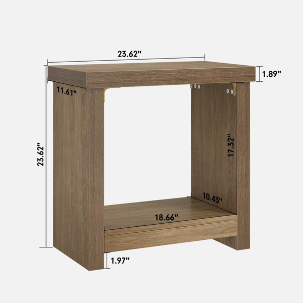 Narrow End Table with Storage Shelf