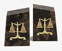 Tiger Eye Marble Scales of Justice Bookends