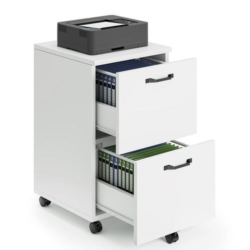 2-Drawer Rolling Filing Cabinet with Printer Stand